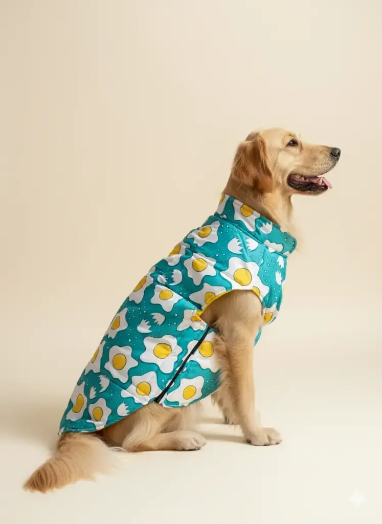 AW25 CHEEKu Green Printed Jacket (Yellow Reversible)