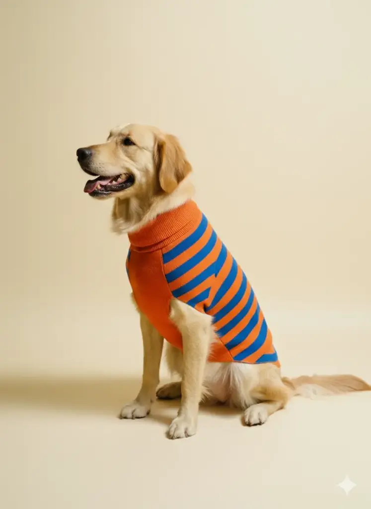 AW25 CHEEKu Thin Orange-Blue Sweater