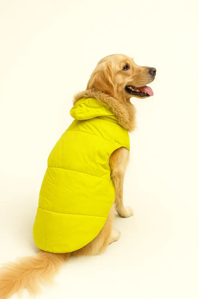 AW25 CHEEKu Yellow Fur Hooded Jacket