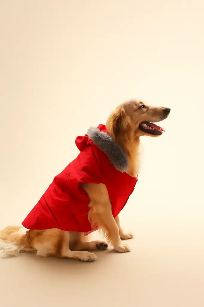 AW25 CHEEKu Red Fur Hooded Jacket