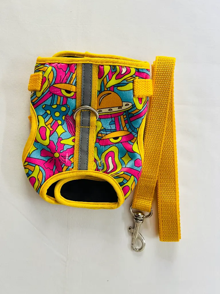 SS25 CHEEKu Yellow Flip Flap Cat Harness 