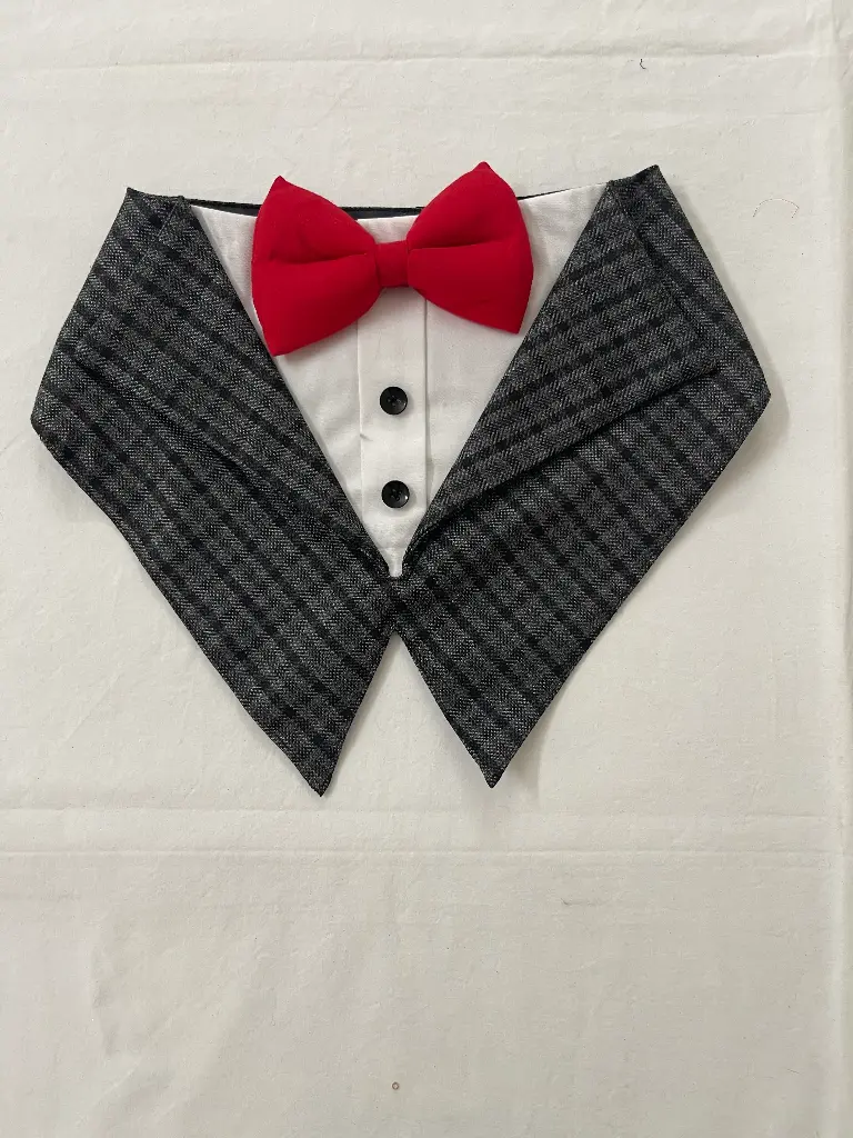 SS25 CHEEKu Grey Tuxedo Bandana