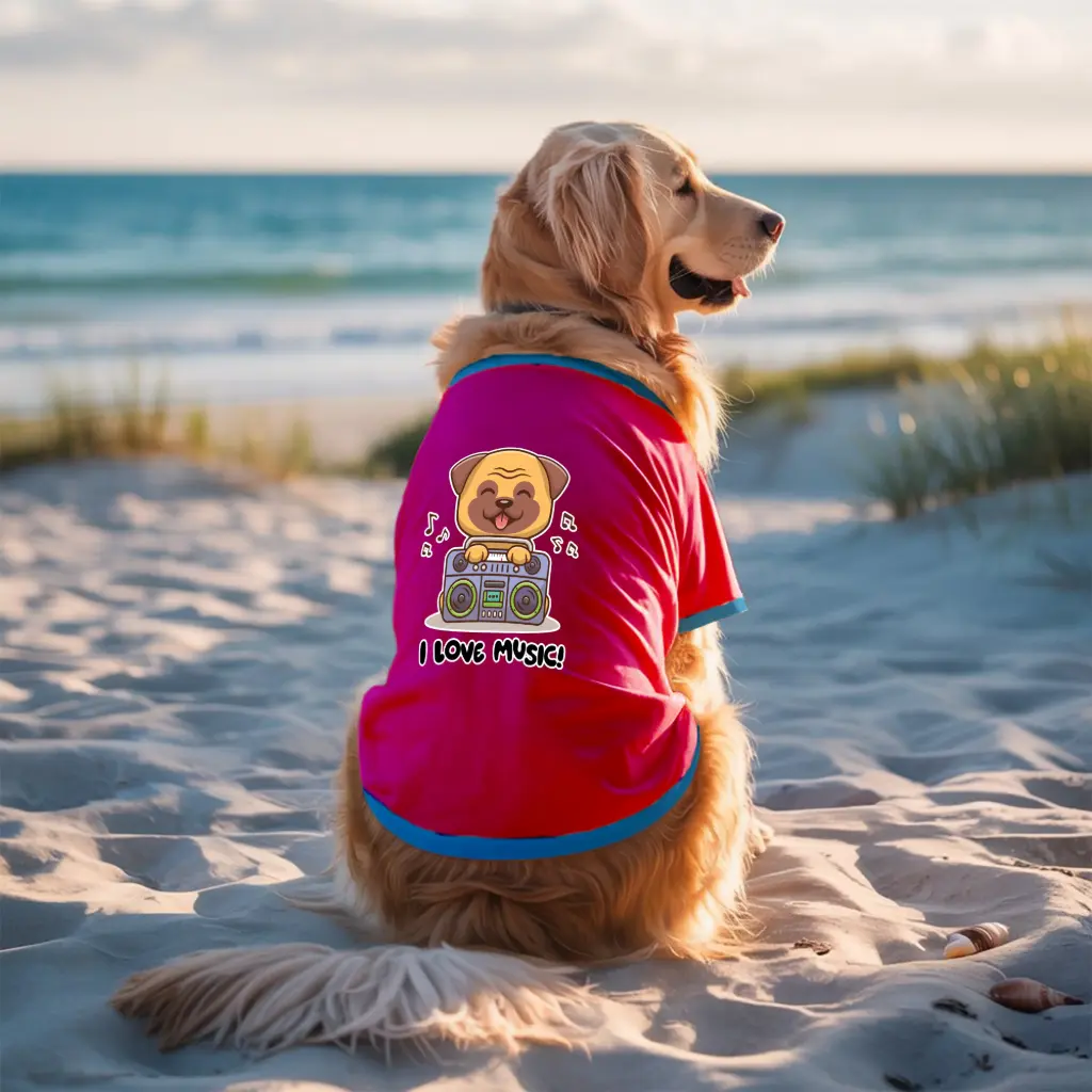 AW24 I LOVE MUSIC Dog Tshirt 