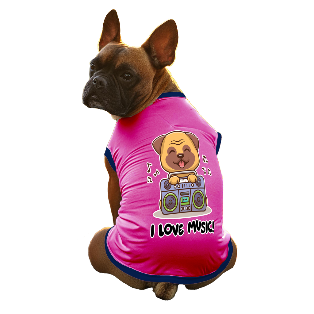 AW24 I LOVE MUSIC Dog Tshirt 