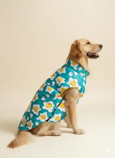 AW25 CHEEKu Green Printed Jacket (Yellow Reversible)