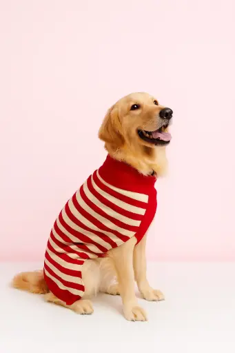 AW25 CHEEKu Thin Red-White Sweater